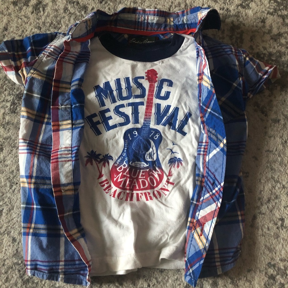 2 boys shirts (Chaps and Eddie Bauer)